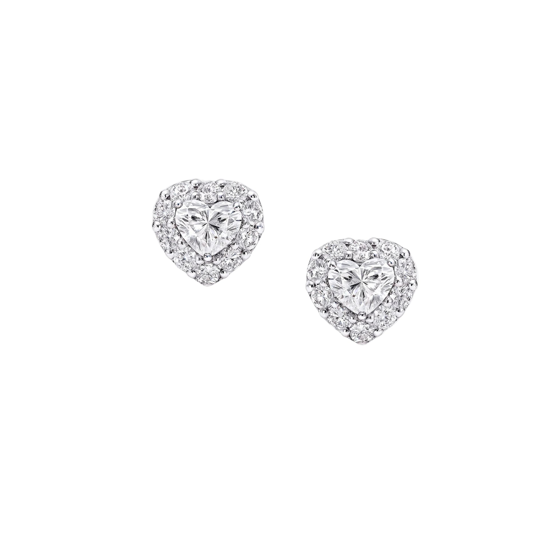 Heart Shape Diamond Stud Earrings