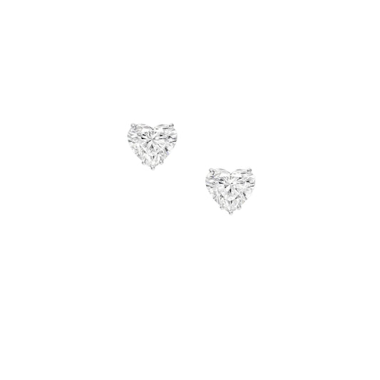 Heart Shape Diamond Stud Earrings Classic