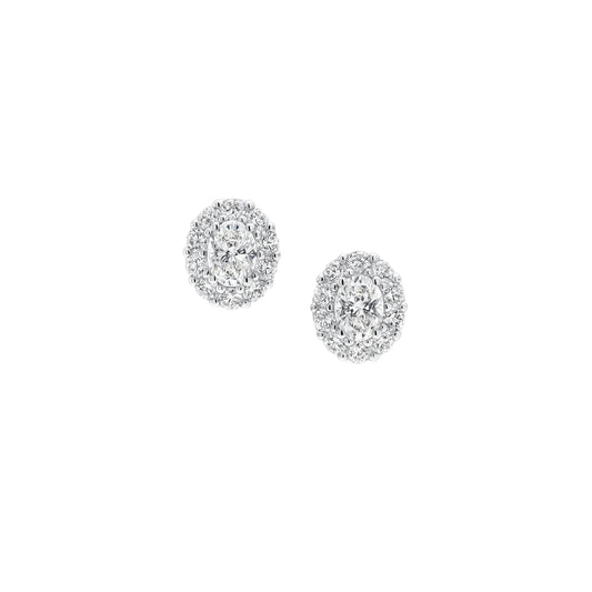 Oval Diamond Stud Earrings Calssic