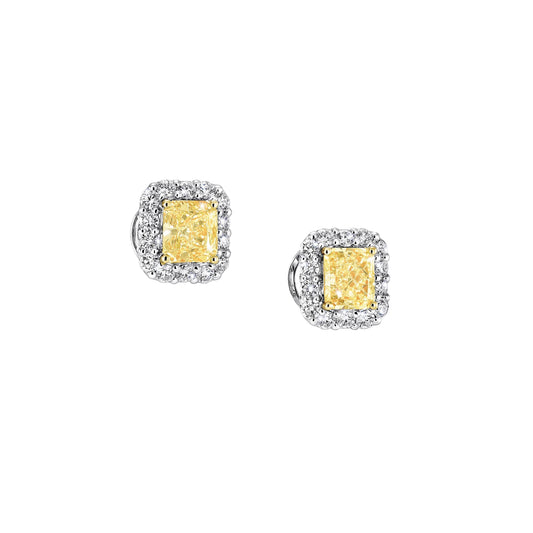 Radiant Diamond Stud Earrings