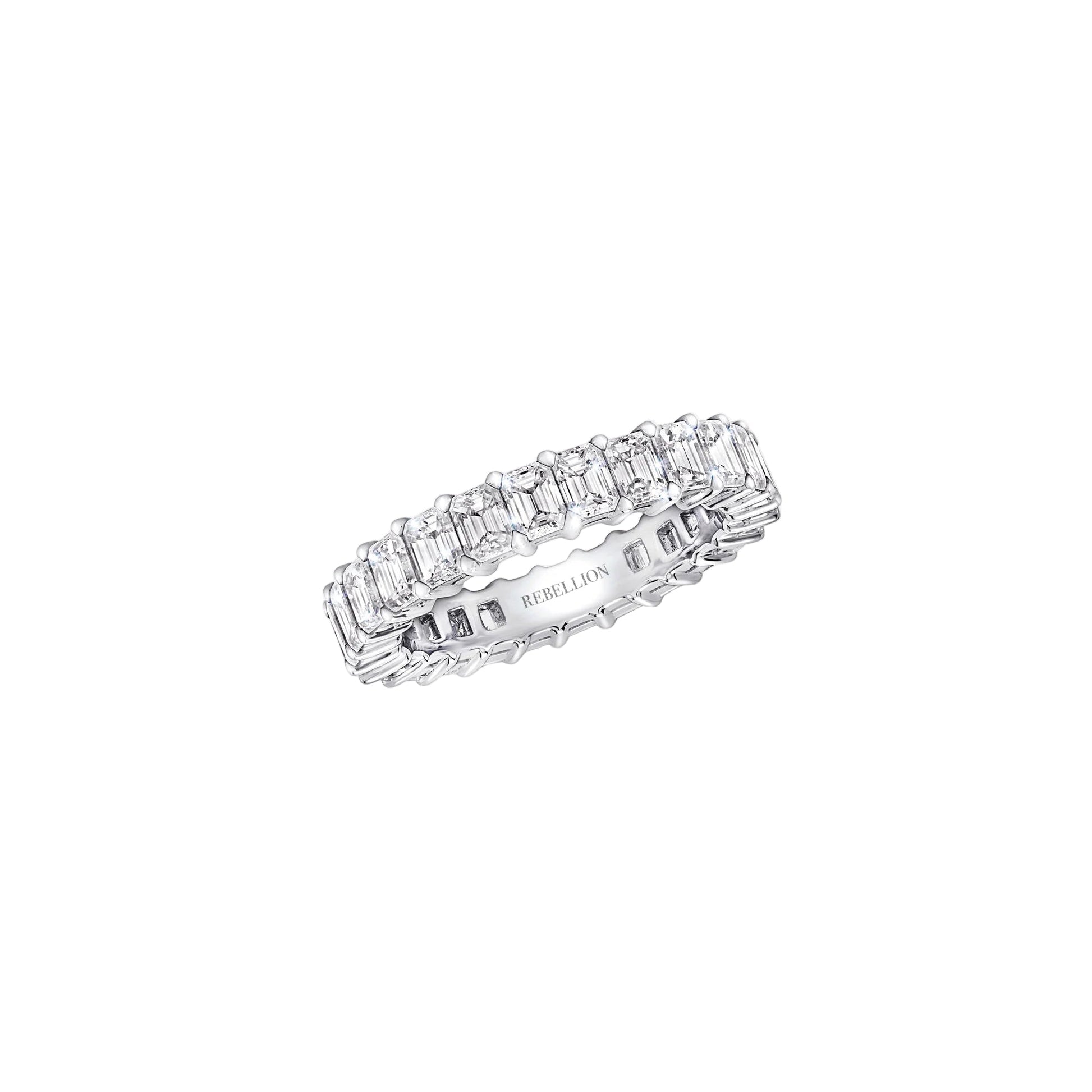 Emerald Diamond Eternity Band - Rebellion Jewellery