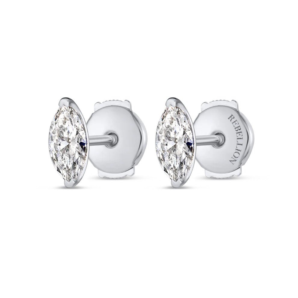 Marquise Cut Diamond Stud Earrings - Rebellion Jewellery