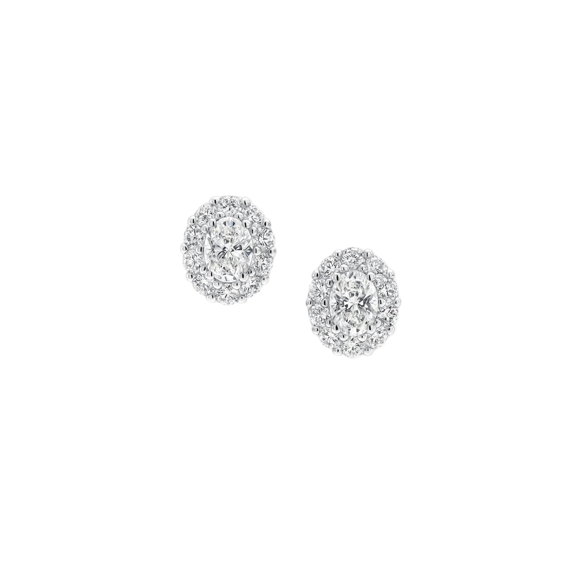 Oval Diamond Stud Earrings - Rebellion Jewellery