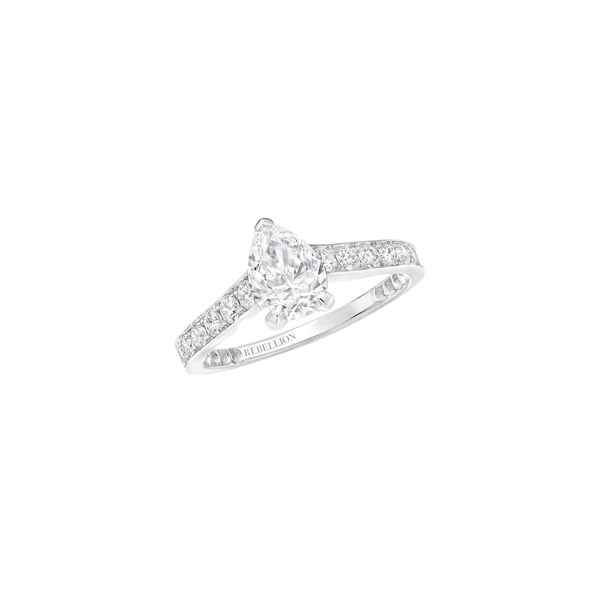 Pear Diamond Engagement Band - Rebellion Jewellery