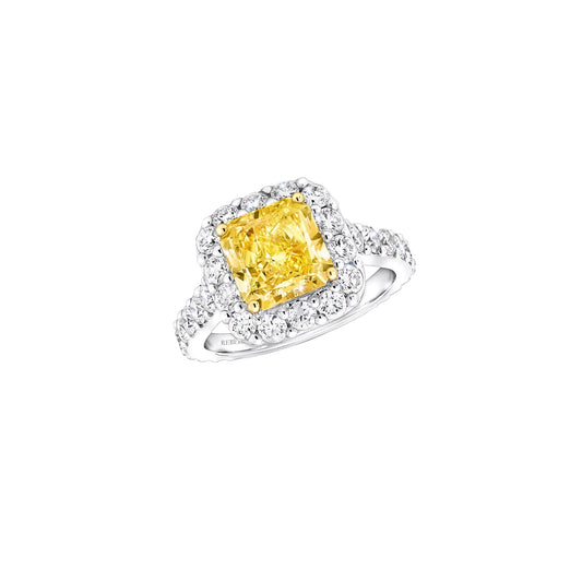 Radiant Yellow & White Diamond Ring - Rebellion Jewellery
