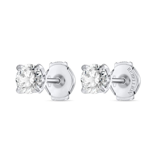 Round Brilliant Diamond Stud Earrings - Rebellion Jewellery